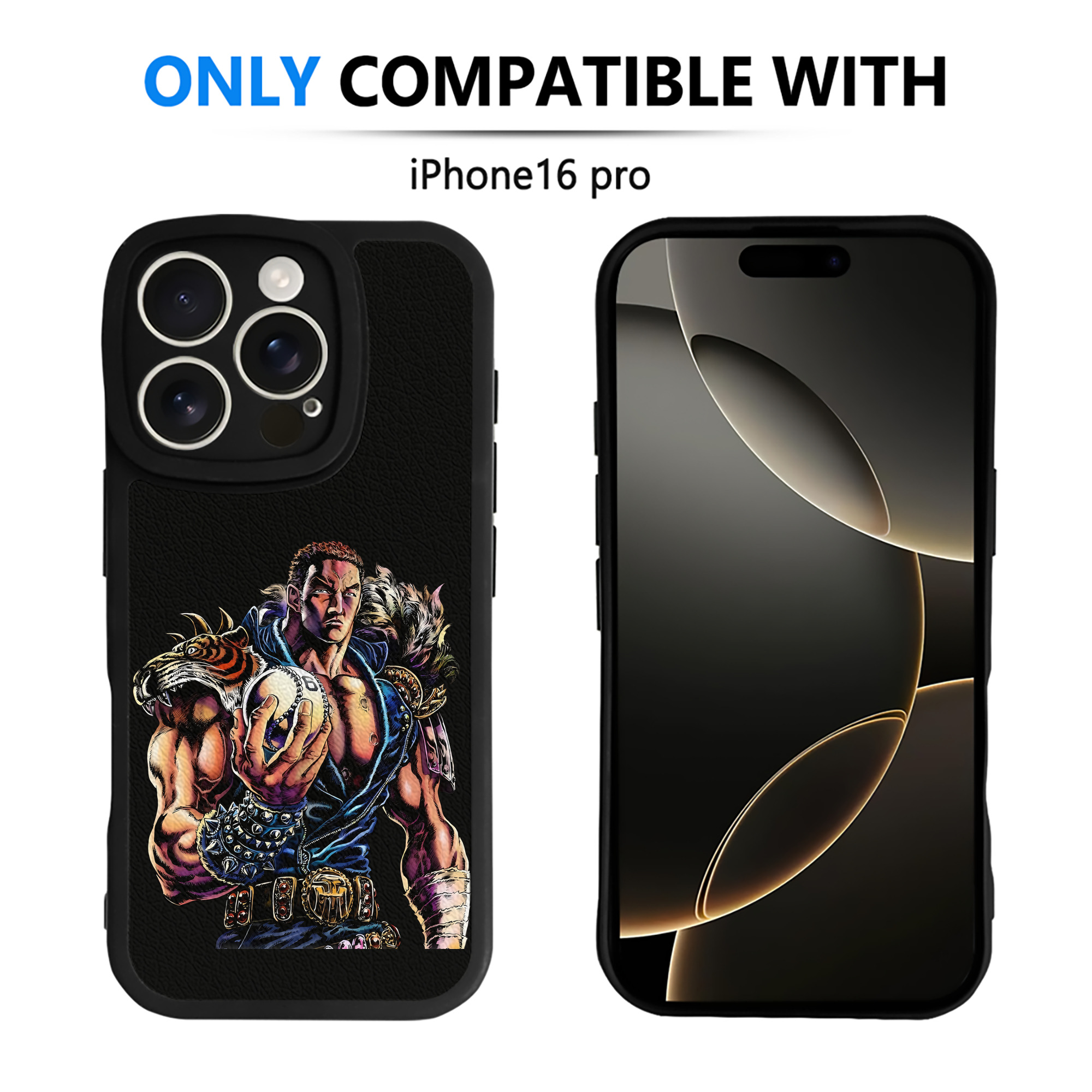 （画像用） 北斗の拳 Fist of the North Star 【iPhone 16シリーズ対応】シリコンスマホケース（レザー調） 材質：シリコン
